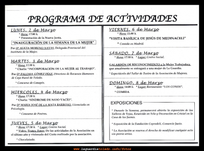 21 Semana de la Mujer 2009 - La Guardia - programa de actividades
Keywords: 21 Semana de la Mujer 2009 - La Guardia - programa de actividades