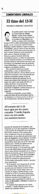 Articulo publicado por Federico Jimenez Losantos en El Mundo de 13 de Marzo de 2006 en donde hace una alusión al Santo Niño de La Guardia
Keywords: Santo Niño periódicos