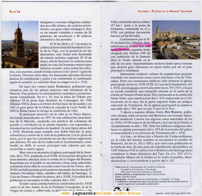 Fitur 2006 Guia de iglesias y plazas en La Mancha toledana (referencia a La Guardia)
Keywords: Fitur