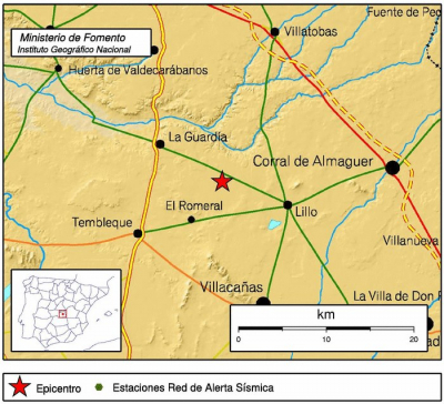 Terremoto cercano a La Guardia el 13-10-2012 con intensidad 1.5 en la escala de Richter
