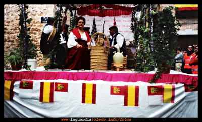 Carroza (La mesonera) 
Carroza “la mesonera” hecha por las mayores, año 2001.
En la foto Tomasa Sánchez Muñoz.

Keywords: Carroza “la mesonera” año 2001