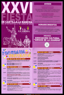 Programa Fiestas Castilla La Mancha 2009
Keywords: Programa Fiestas Castilla La Mancha 2009