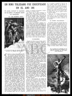 Artículo del diario ABC, del 19 de Abril de 1960, sobre el martirio de El Santo Niño
Keywords: articulo periodico ABC santo niño