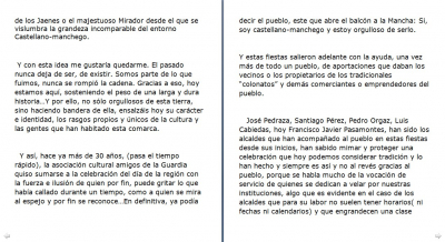 Página 2. Pregón de de Dña. Juncal Roldán Juez en las fiestas de Castilla la Mancha 2013
