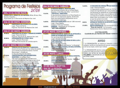 Programa 
Programa de fiestas de Castilla la Mancha 2016
Keywords: Programa Castilla la Mancha