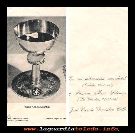 Recordatorio
Recordatorio de D. José Vicente González Valle del día de su ordenación,  año 29-9-1948.
Keywords: Recordatorio  D. José Vicente González