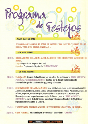 Programa de Fiestas de Castilla la Mancha 2011.
Keywords: catilla la mancha