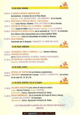 Programa de Fiestas de Castilla la Mancha 2011.
F
Keywords: castilla la mancha