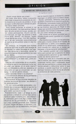 Primer número de "El Balcón de La Guardia" aparecido en el otoño del 1995. Pág.28
Keywords: el balcon de la guardia