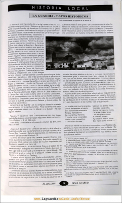 Primer número de "El Balcón de La Guardia" aparecido en el otoño del 1995. Pág.29
Keywords: el balcon de la guardia