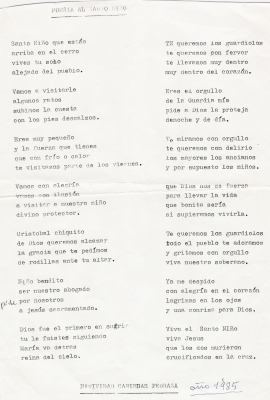 Bienvenida al Santo Niño
Poesía, de Nati  Cabiedas, dedicada al Santo Niño  de La Guardia. 

Keywords: Poesía al Santo Niño Nati Cabiedas
