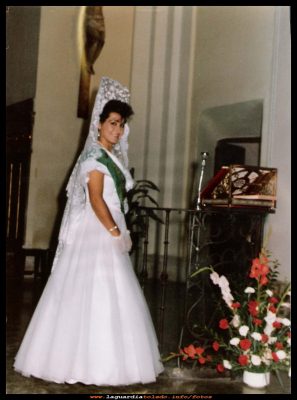 Mª del Carmen Guzman
Mª Carmen Guzmán, dama de honor en las fiestas patronales, del año 1989.

Keywords:  Dama de honor 1989