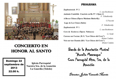 Programa Concierto al santo Niño 22-09-2013
