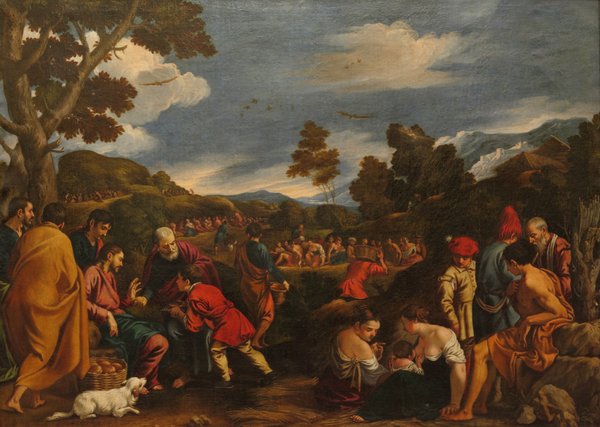 La multiplicación de los panes y los peces
Pintura de Pedro Orrente (1630), situada en la sacristía de la Iglesia Parroquial. En alta resolución con el formato interactivo con controles.
Palabras clave: cuadro peces y panes pedro orrente iglesia sacristia