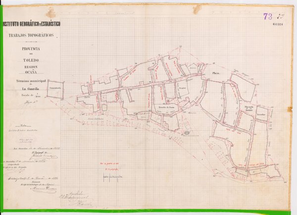 Plano de 1880 en alta resolución de La Guardia (1/4) en el formato de visualización interactivo con controles
